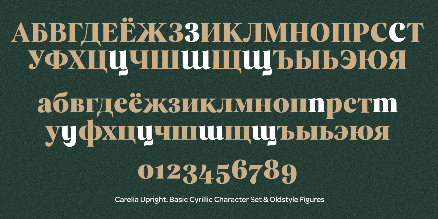 Beispiel einer Carelia Italic-Schriftart